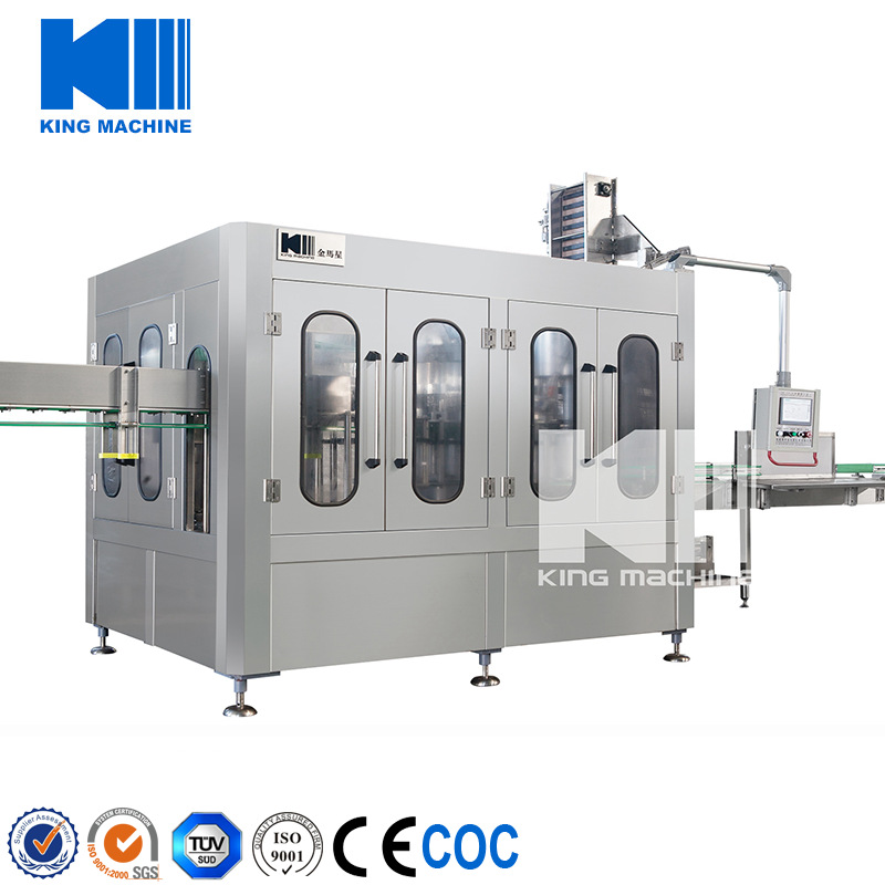 礦泉水沖洗灌裝封口三合一機組